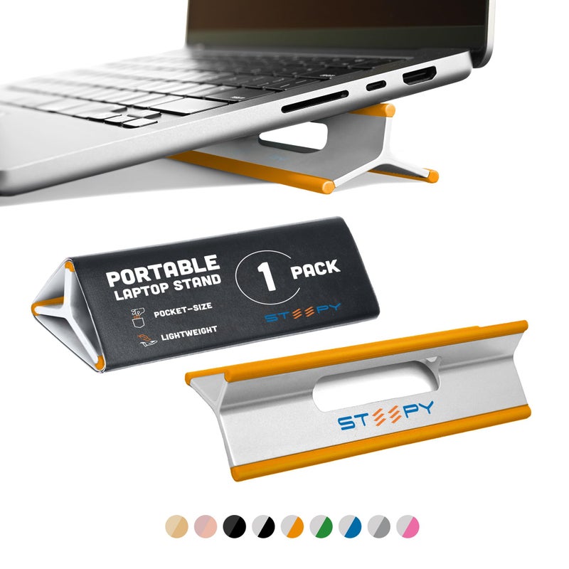 Steepy Portable Laptop Stand for Desk â€“ Adjustable Height, & Portable Laptop Holder â€“ Ergonomic Computer Stand for Cooling & Comfort â€“ Slip-Proof, Sturdy Design â€“ Universal Fit for 13-17 Inch Devices - Image 1